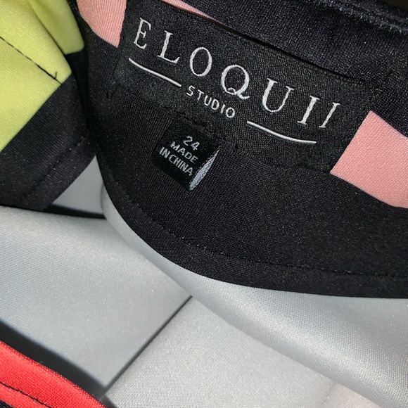 Color Block Scuba Pencil Skirt - Picture 6 of 6